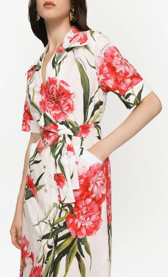 Dolce & Gabbana Blousejurk met bloemenprint Wit