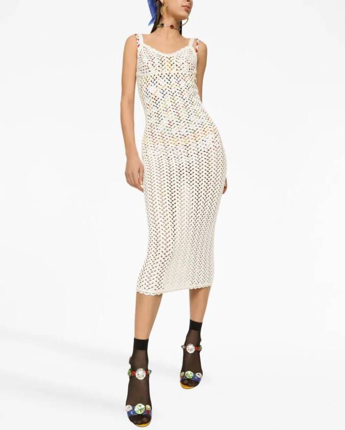 Dolce & Gabbana Gehaakte mini-jurk Beige