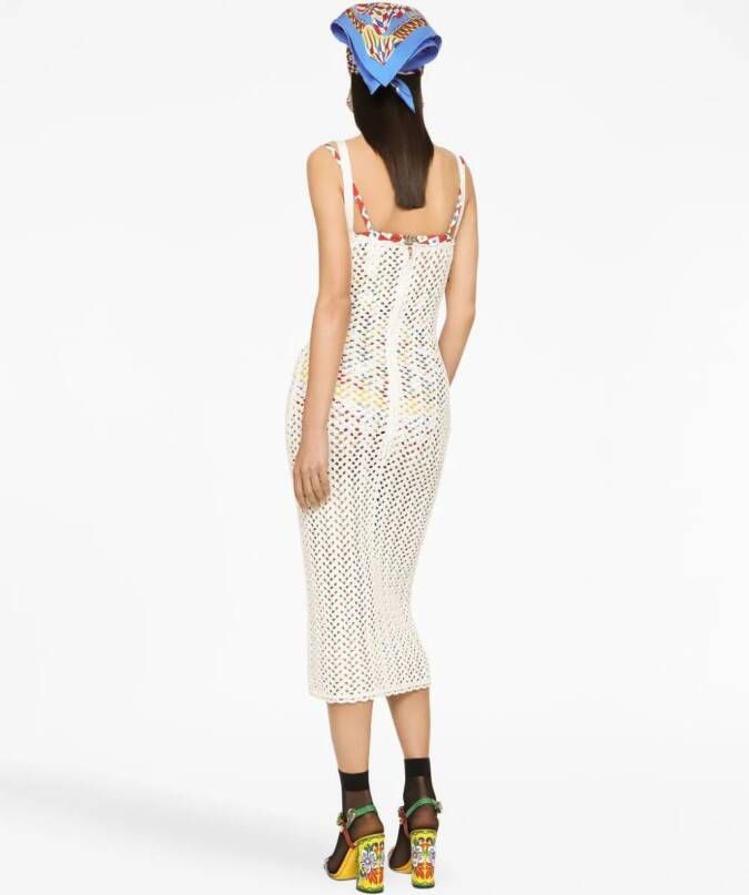 Dolce & Gabbana Gehaakte mini-jurk Beige