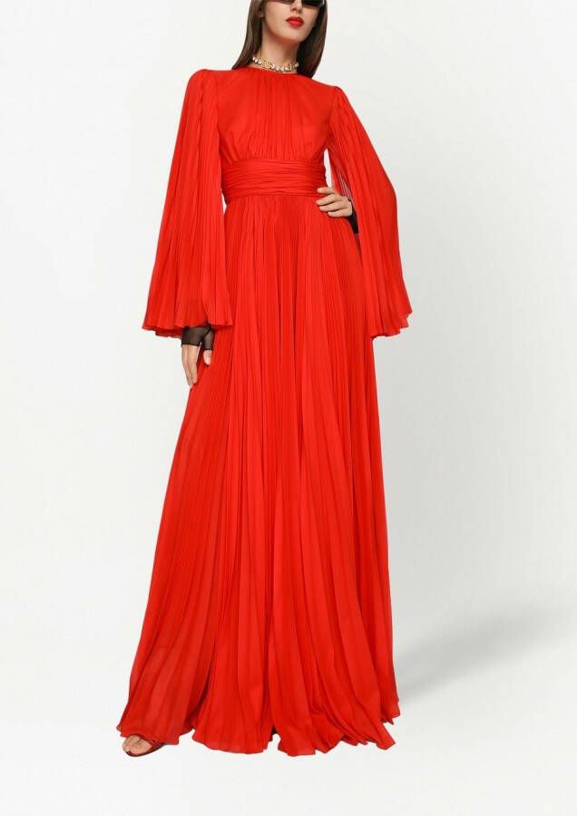 Dolce & Gabbana Geplooide avondjurk Rood