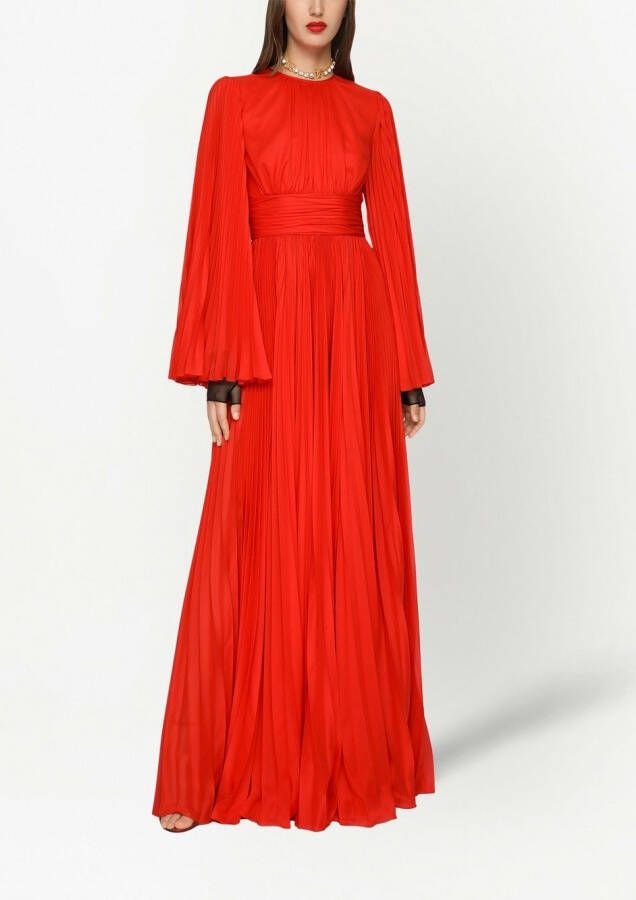 Dolce & Gabbana Geplooide avondjurk Rood