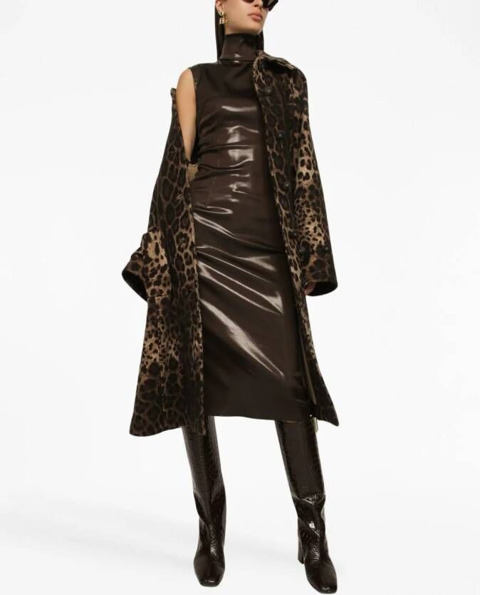 Dolce & Gabbana Geplooide jurk Bruin