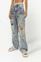 Dolce & Gabbana KIM DOLCE&GABBANA gerafelde jeans met denim patchwork Blauw - Thumbnail 3