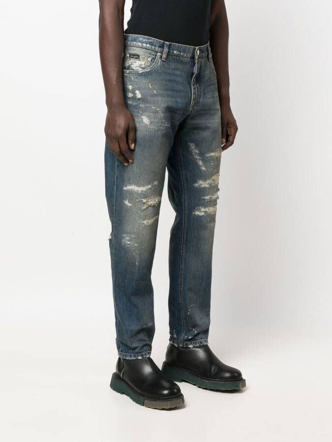 Dolce & Gabbana Gerafelde jeans Blauw