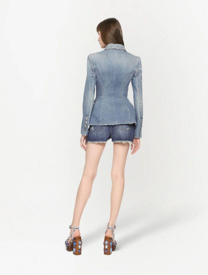Dolce & Gabbana Gerafelde shorts Blauw