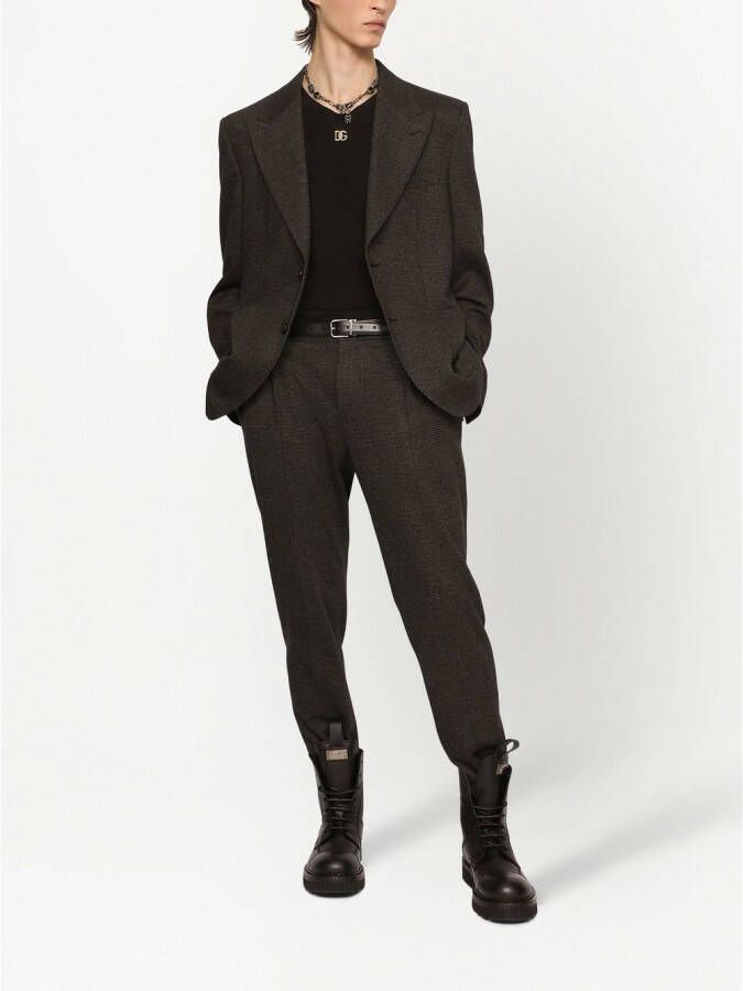Dolce & Gabbana Geruite blazer met enkele rij knopen Grijs