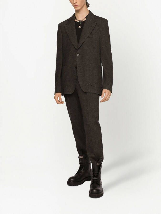 Dolce & Gabbana Geruite blazer met enkele rij knopen Grijs