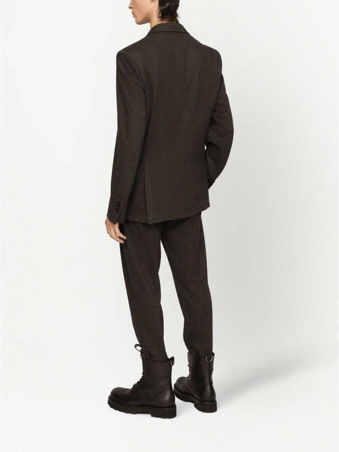 Dolce & Gabbana Geruite blazer met enkele rij knopen Grijs