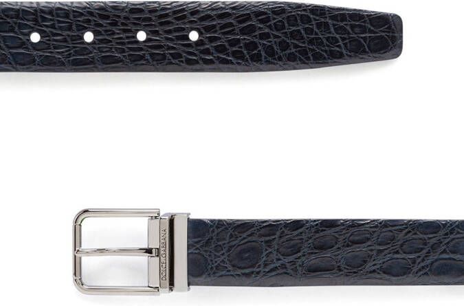 Dolce & Gabbana Gespriem met gegraveerd logo Blauw