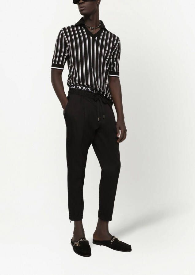 Dolce & Gabbana Gestreept poloshirt Zwart