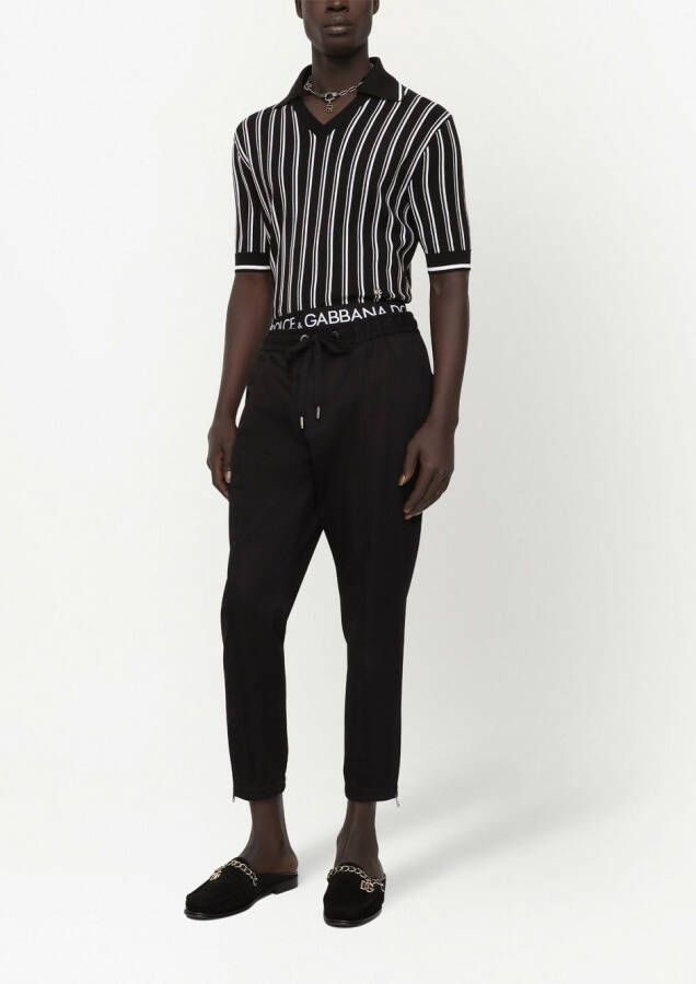 Dolce & Gabbana Gestreept poloshirt Zwart
