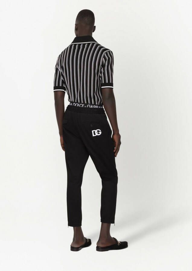 Dolce & Gabbana Gestreept poloshirt Zwart