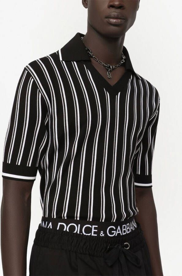 Dolce & Gabbana Gestreept poloshirt Zwart
