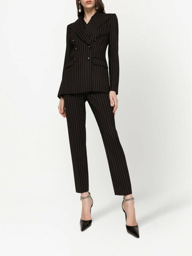 Dolce & Gabbana Twill broek met krijtstreep Zwart