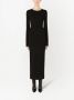 Dolce & Gabbana Midi-jurk met lange mouwen en logo-applicatie Zwart - Thumbnail 2