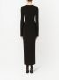 Dolce & Gabbana Midi-jurk met lange mouwen en logo-applicatie Zwart - Thumbnail 3