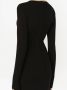 Dolce & Gabbana Midi-jurk met lange mouwen en logo-applicatie Zwart - Thumbnail 5
