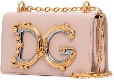 Dolce & Gabbana Girls leren schoudertas Roze