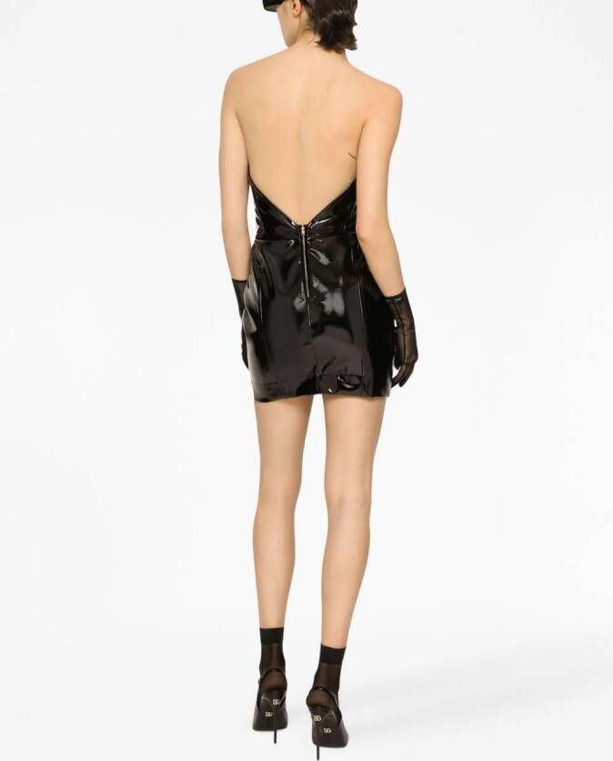 Dolce & Gabbana Glanzende mini-jurk Zwart