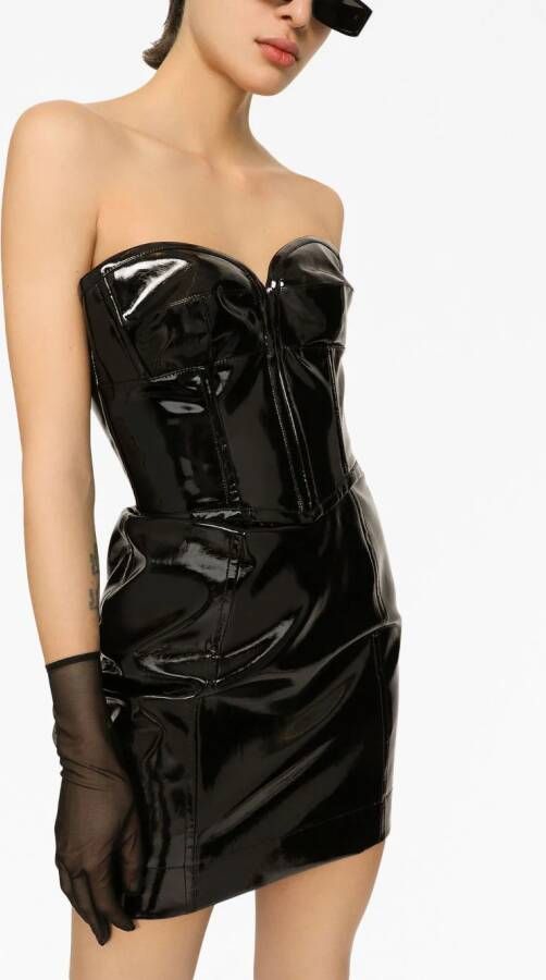 Dolce & Gabbana Glanzende mini-jurk Zwart
