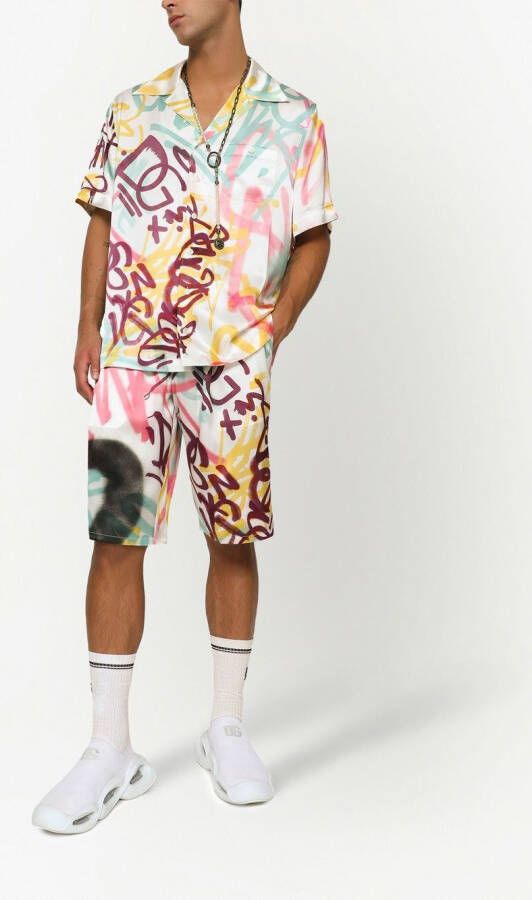 Dolce & Gabbana Shorts met graffiti-print Wit