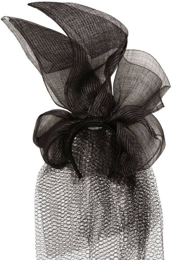 Dolce & Gabbana Mesh haarband met strikdetail Zwart