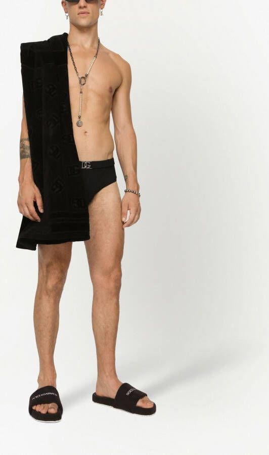 Dolce & Gabbana Strandlaken met DG Monogram-jacquard Zwart