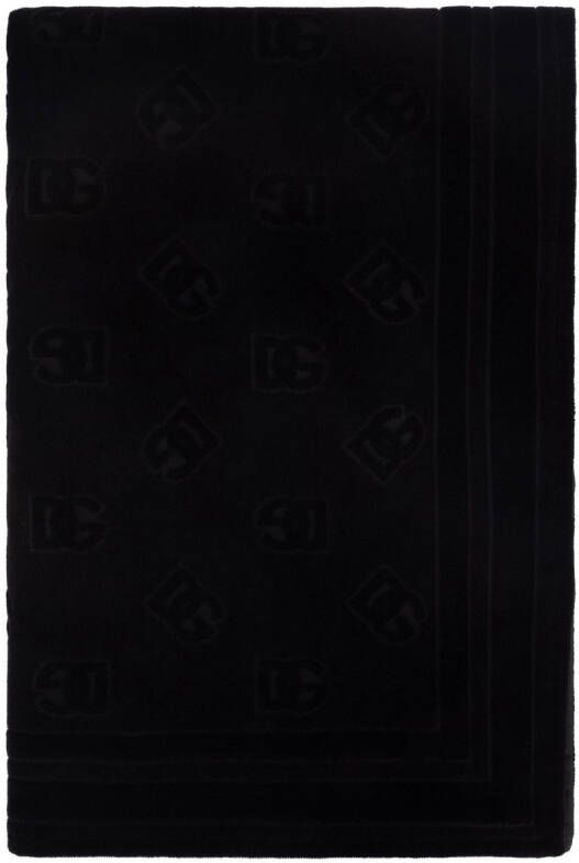 Dolce & Gabbana Strandlaken met DG Monogram-jacquard Zwart