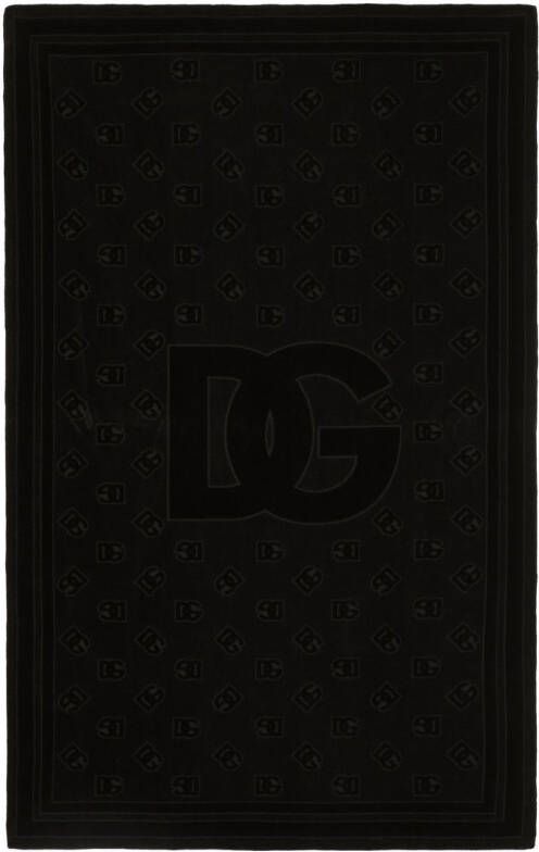 Dolce & Gabbana Strandlaken met DG Monogram-jacquard Zwart