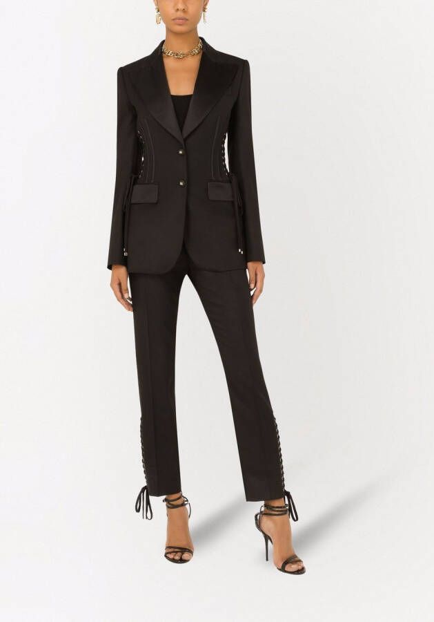 Dolce & Gabbana Twill broek met veters Zwart
