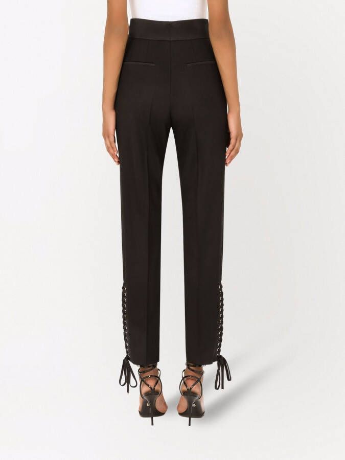 Dolce & Gabbana Twill broek met veters Zwart