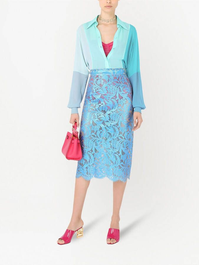 Dolce & Gabbana High waist kokerrok Blauw
