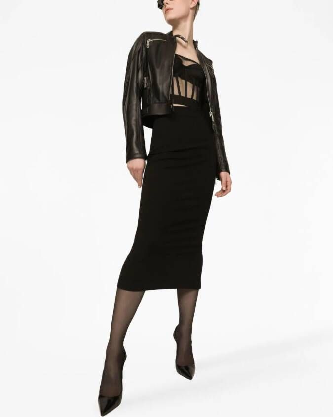 Dolce & Gabbana High waist midi-rok Zwart