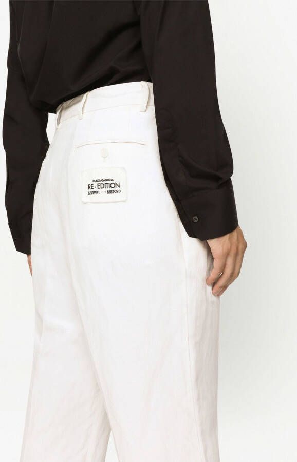 Dolce & Gabbana Linnen-zijde pantalon Wit