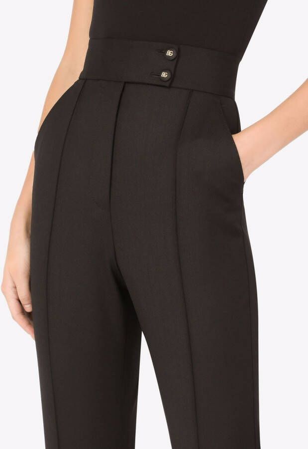 Dolce & Gabbana High waist wollen broek Zwart