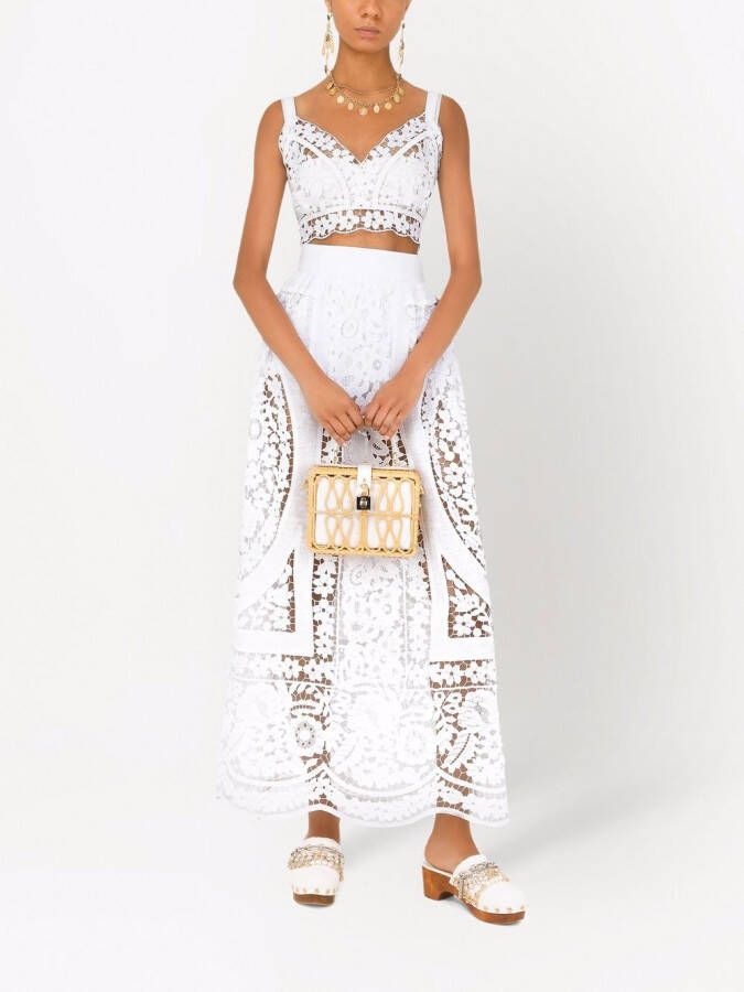 Dolce & Gabbana Maxi-rok met borduurwerk Wit