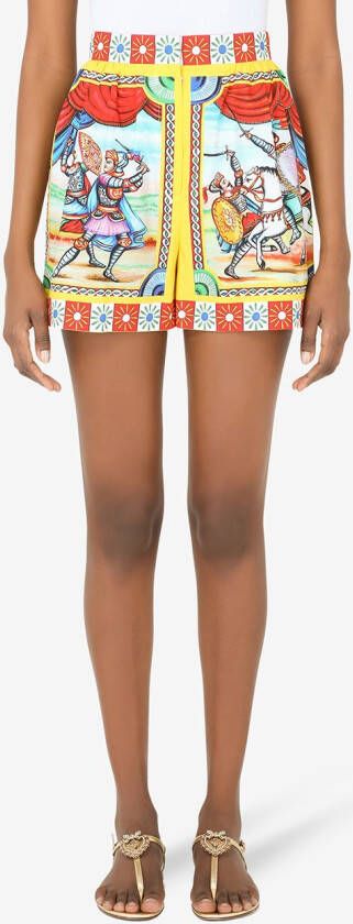 Dolce & Gabbana Popeline shorts met print Wit