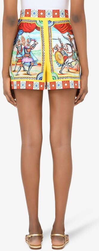 Dolce & Gabbana Popeline shorts met print Wit