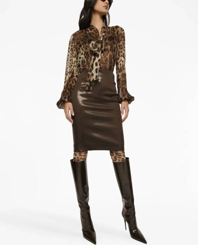 Dolce & Gabbana high-waisted midi pencil-skirt Bruin