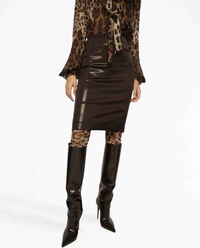 Dolce & Gabbana high-waisted midi pencil-skirt Bruin
