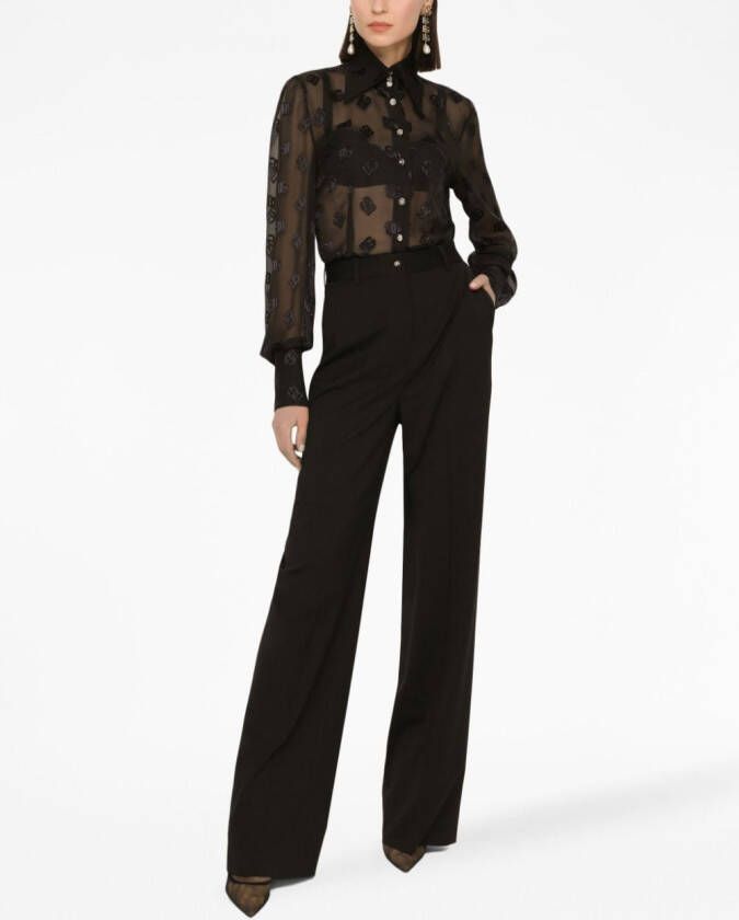 Dolce & Gabbana Broek met wijde pijpen Zwart