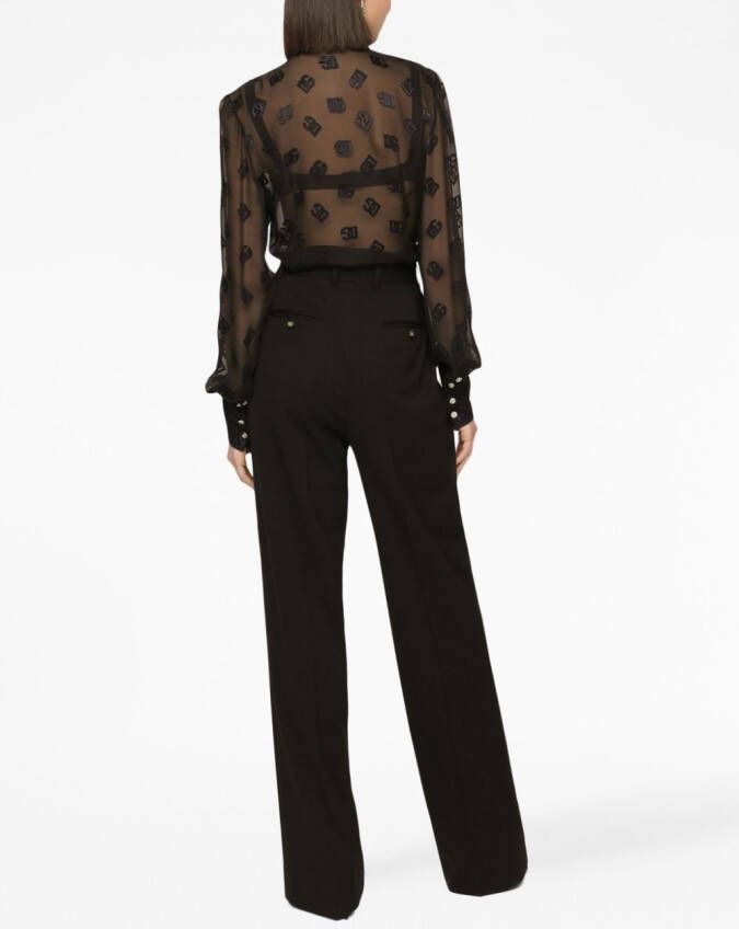 Dolce & Gabbana Broek met wijde pijpen Zwart