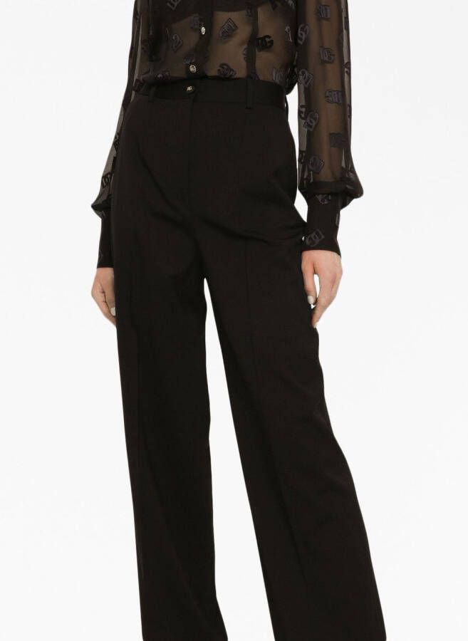 Dolce & Gabbana Broek met wijde pijpen Zwart