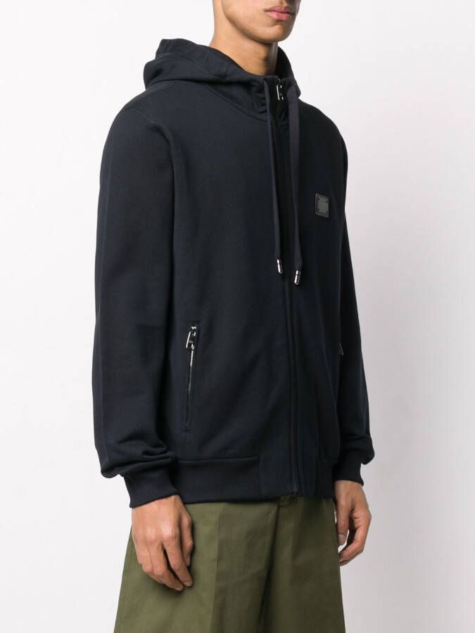 Dolce & Gabbana Hoodie met logopatch Blauw