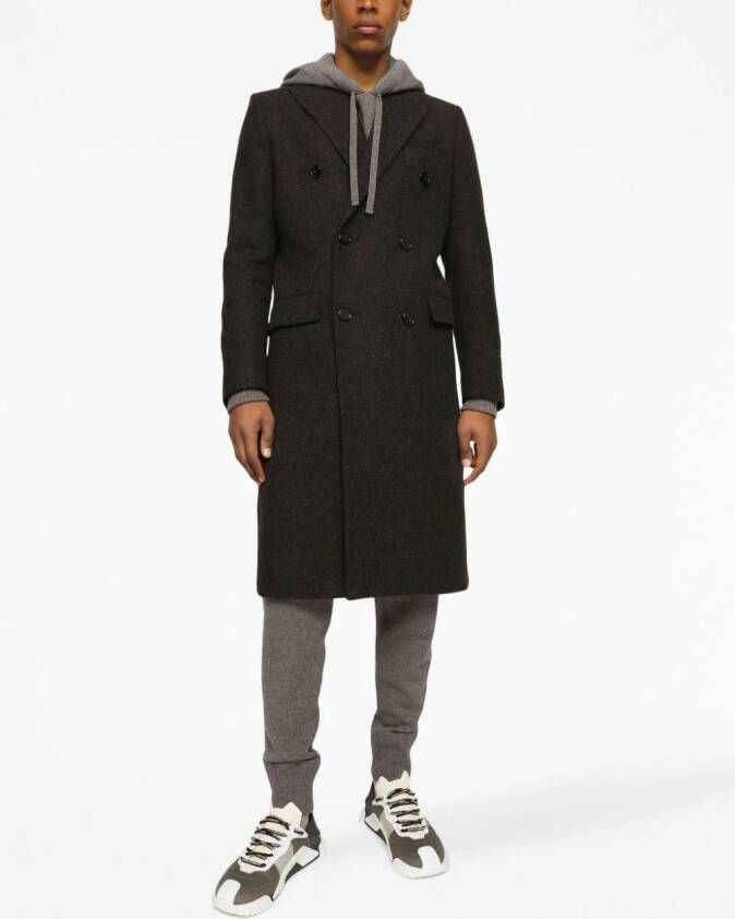 Dolce & Gabbana Hoodie van kasjmier-wol met logo label Grijs