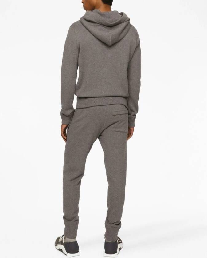 Dolce & Gabbana Hoodie van kasjmier-wol met logo label Grijs