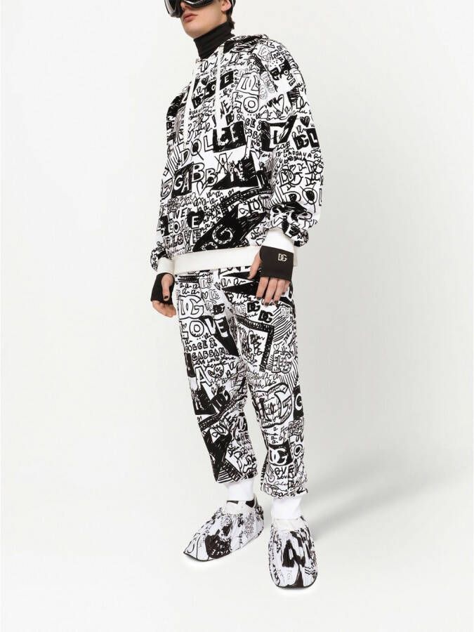 Dolce & Gabbana Hoodie met logoprint Zwart