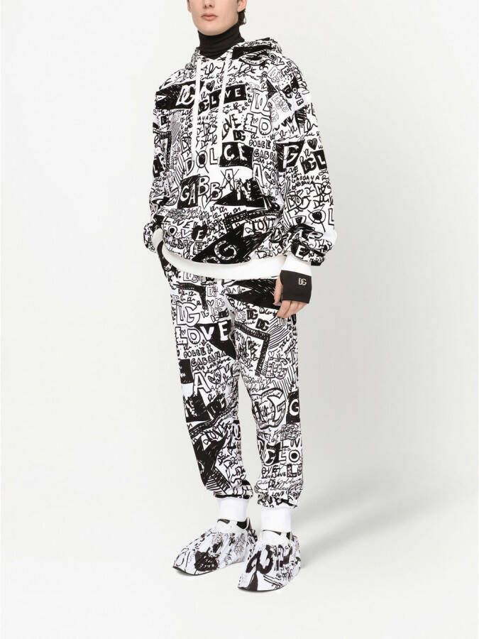 Dolce & Gabbana Hoodie met logoprint Zwart
