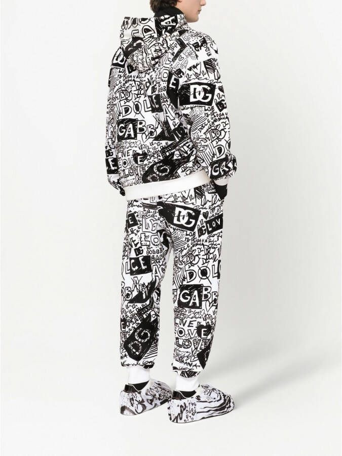 Dolce & Gabbana Hoodie met logoprint Zwart