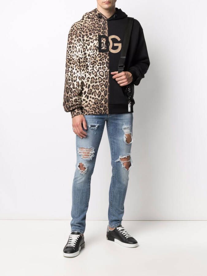 Dolce & Gabbana Hoodie met print Beige